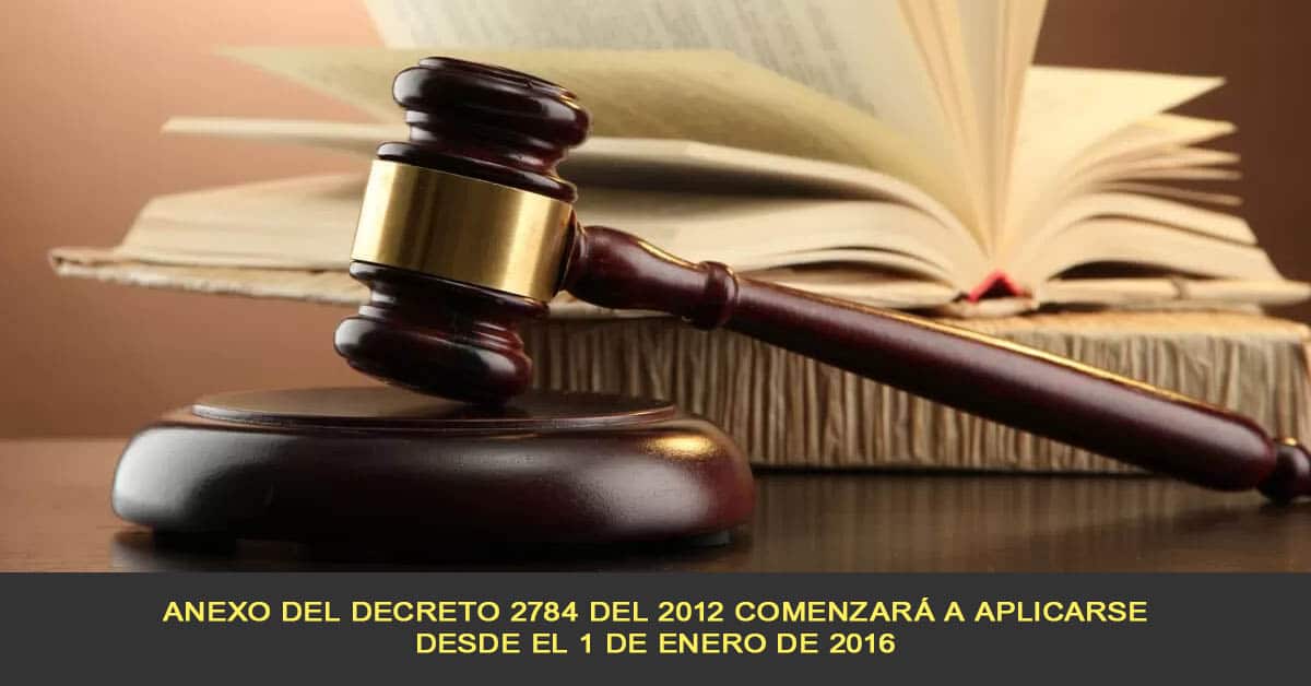 Anexo de decreto 2784 del 2012