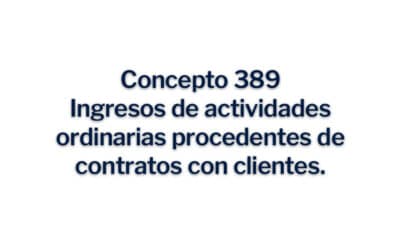 Concepto 389, Ingresos de actividades ordinarias procedentes de contratos