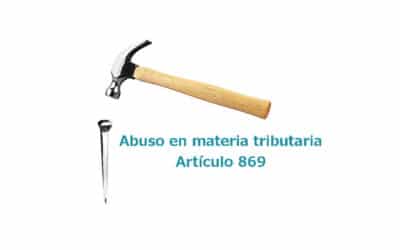 Artículo 869, Abuso en materia tributaria