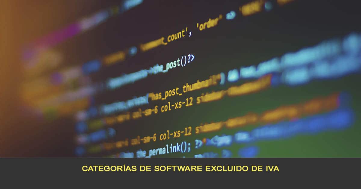 Categorías de software excluido de IVA