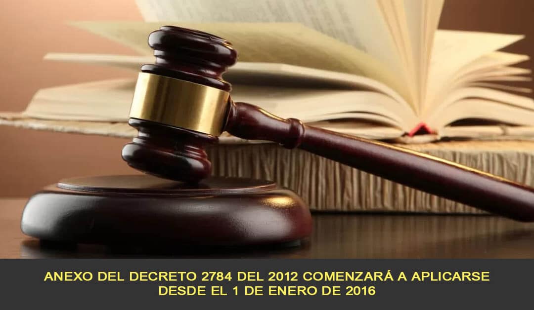 Anexo del decreto 2784 de 2012