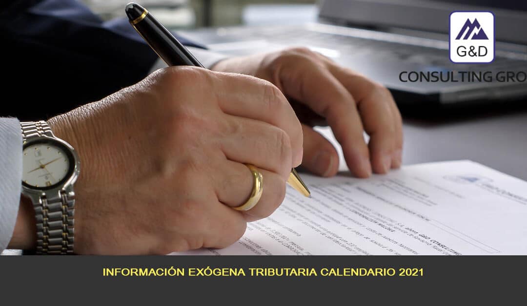 Información exógena tributaria calendario del 2021