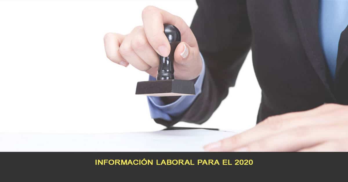 Información laboral para el 2020