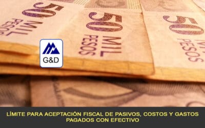 Límite para aceptación fiscal de pasivos, costos y gastos pagados con efectivo