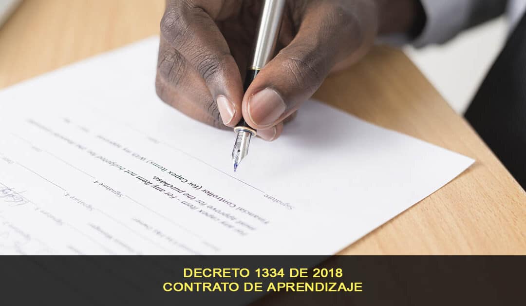 Contratación de aprendices SENA, decreto 1334 de 2018