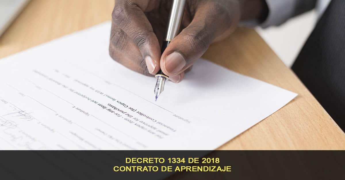 Contratación de aprendices SENA, decreto 1334 de 2018