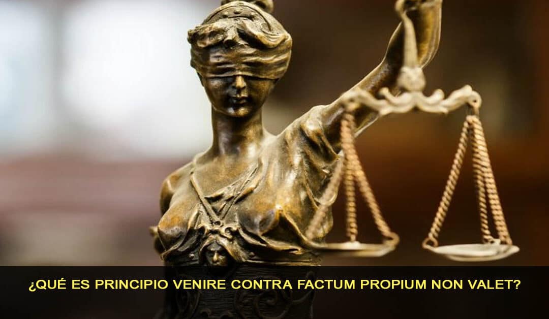 ¿Qué es principio venire contra factum propium non valet?