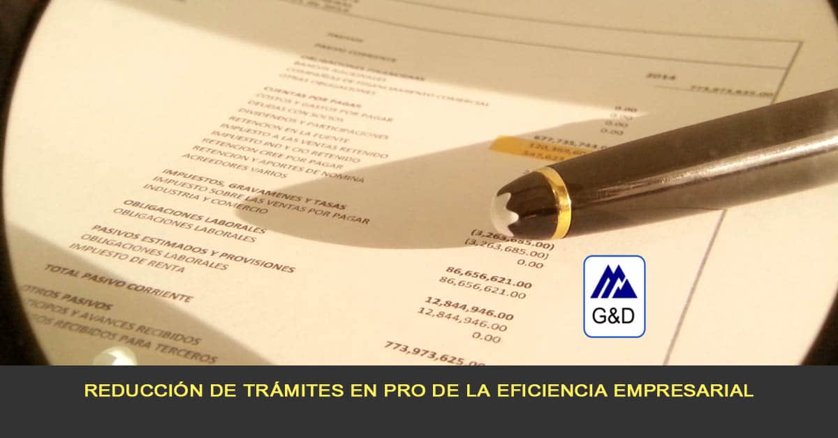 Reducción de trámites en pro de la eficiencia empresarial