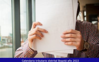 Calendario tributario distrital de Bogotá año 2022