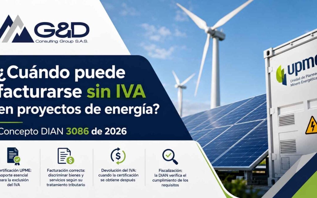 ¿Cuándo puede facturarse sin IVA en proyectos de energía? – Concepto DIAN 3086 de 2026